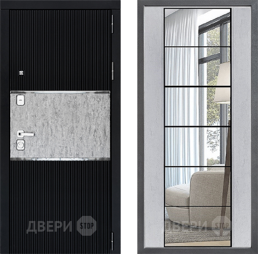 Дверь Дверной континент ДК-13 ФЛЗ-2 Зеркало Бетон светлый в Лосино-Петровский
