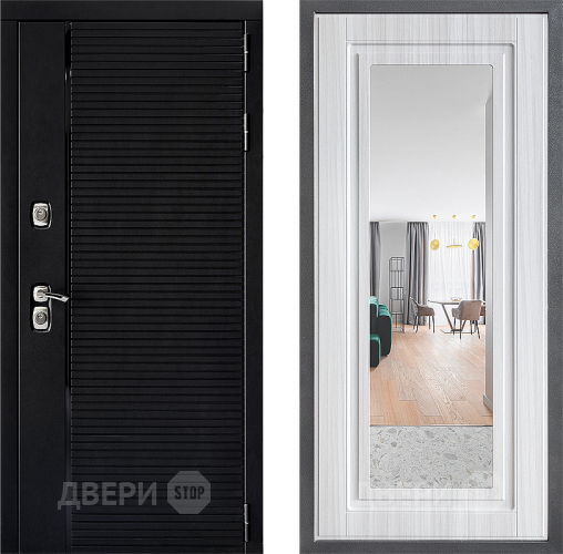 Входная металлическая Дверь Дверной континент ДК-1 ФЛЗ Зеркало Сандал белый в Лосино-Петровский