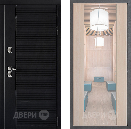 Входная металлическая Дверь Дверной континент ДК-1 ФЛЗ-1 Зеркало Капучино в Лосино-Петровский