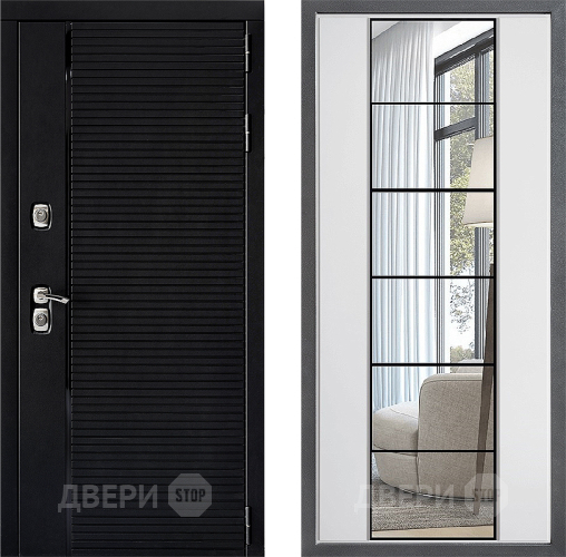 Входная металлическая Дверь Дверной континент ДК-1 ФЛЗ-2 Зеркало Белый софт в Лосино-Петровский