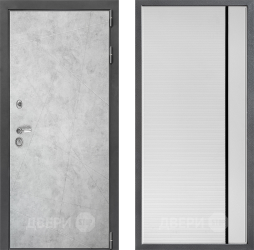 Входная металлическая Дверь Дверной континент ДК-3/743 ФЛ-757 Черное Стекло Софт милк в Лосино-Петровский