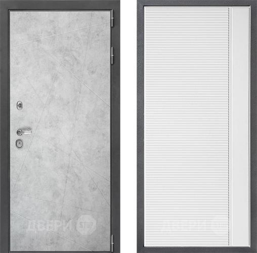 Входная металлическая Дверь Дверной континент ДК-3/743 ФЛ-757 Белое Стекло Софт милк в Лосино-Петровский
