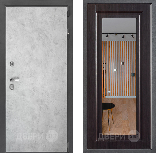 Входная металлическая Дверь Дверной континент ДК-3/743 ФЛЗ Зеркало Венге в Лосино-Петровский