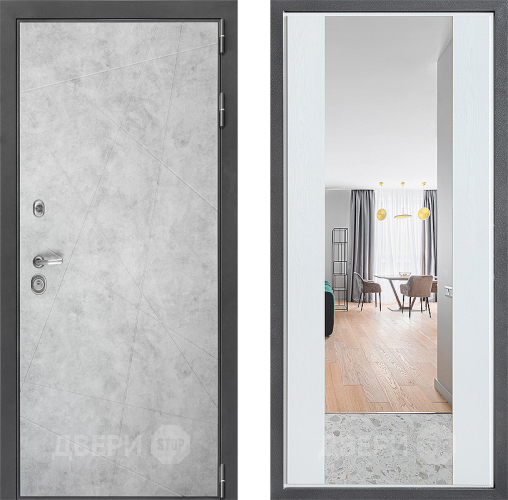 Дверь Дверной континент ДК-3/743 ФЛЗ-1 Зеркало Белое дерево в Лосино-Петровский