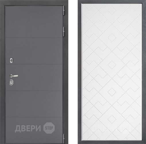 Входная металлическая Дверь Дверной континент ДК-3/649 ФЛ-Тиффани Белый софт в Лосино-Петровский