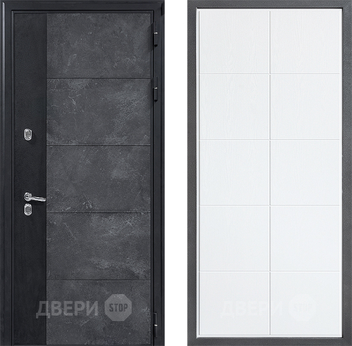 Входная металлическая Дверь Дверной континент ДК-15 Бетон ТЕРМО ФЛ-Кватро Белое дерево в Лосино-Петровский