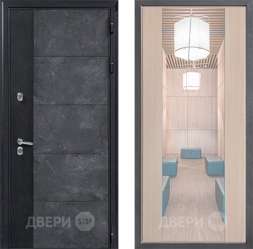 Дверь Дверной континент ДК-15 Бетон ТЕРМО ФЛЗ-1 Зеркало Капучино в Лосино-Петровский