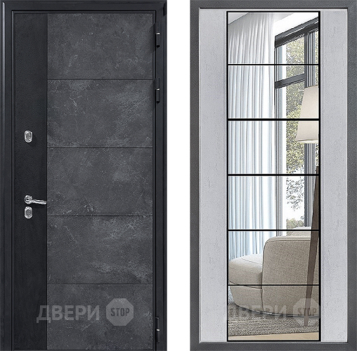 Дверь Дверной континент ДК-15 Бетон ТЕРМО ФЛЗ-2 Зеркало Бетон светлый в Лосино-Петровский