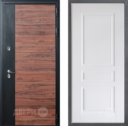 Входная металлическая Дверь Дверной континент ДК-15 Красное Дерево ТЕРМО ФЛ-243 Альберо Браш серебро в Лосино-Петровский