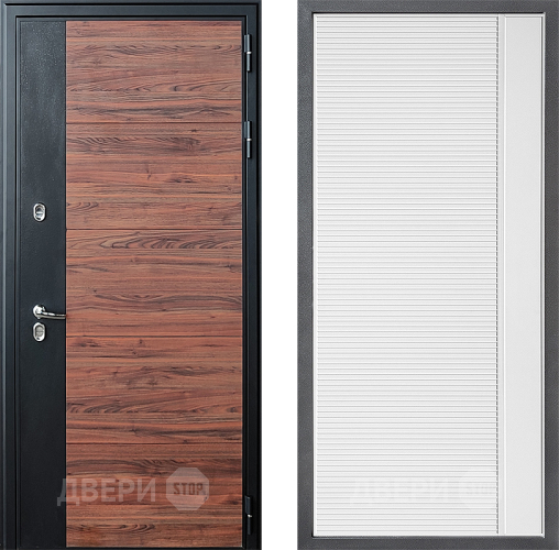Входная металлическая Дверь Дверной континент ДК-15 Красное Дерево ТЕРМО ФЛ-757 Белое Стекло Софт милк в Лосино-Петровский