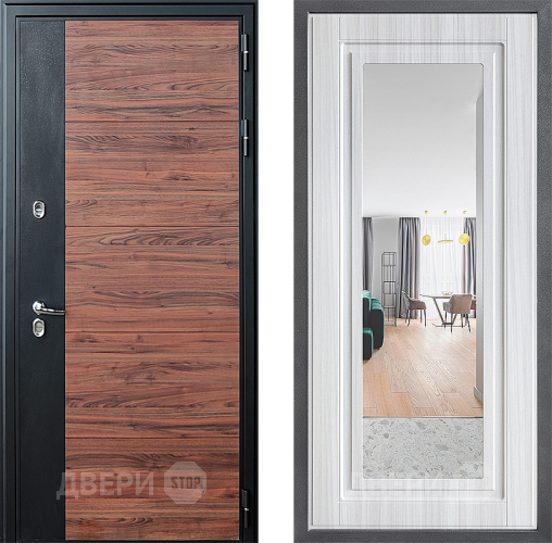 Дверь Дверной континент ДК-15 Красное Дерево ТЕРМО ФЛЗ Зеркало Сандал белый в Лосино-Петровский