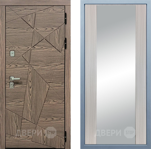 Входная металлическая Дверь Дива МД-97/2 Д-15 Зеркало Сандал белый в Лосино-Петровский