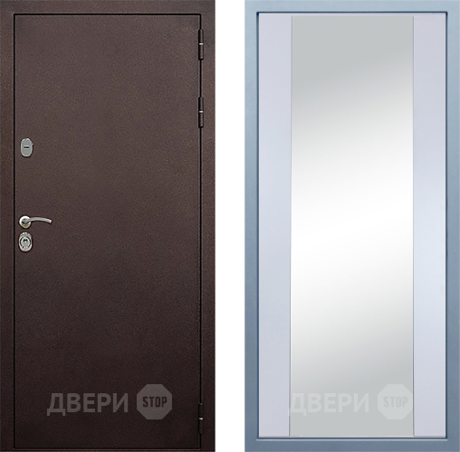 Дверь Дива МД-40 Медь Д-15 Зеркало Белый в Лосино-Петровский