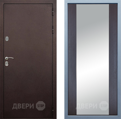 Входная металлическая Дверь Дива МД-40 Медь Д-15 Зеркало Венге в Лосино-Петровский