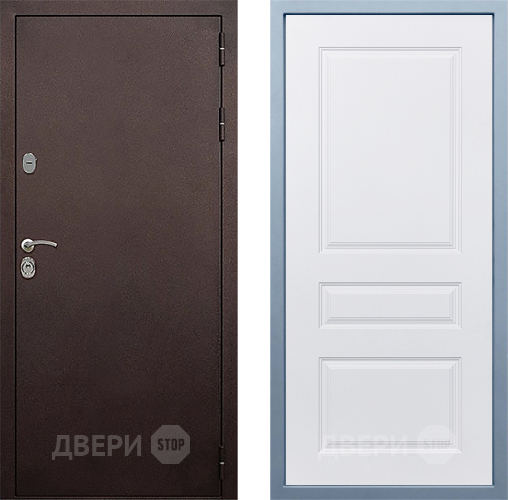 Входная металлическая Дверь Дива МД-40 Медь Д-13 Белый в Лосино-Петровский