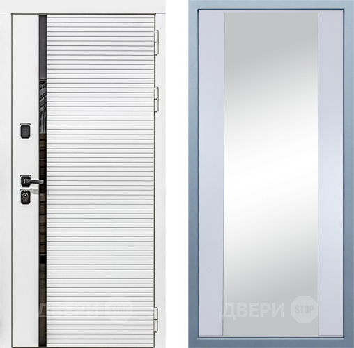 Входная металлическая Дверь Дива МХ-45 Белая STR Д-15 Зеркало Белый в Лосино-Петровский