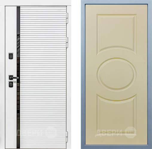 Входная металлическая Дверь Дива МХ-45 Белая STR Д-8 Шампань в Лосино-Петровский
