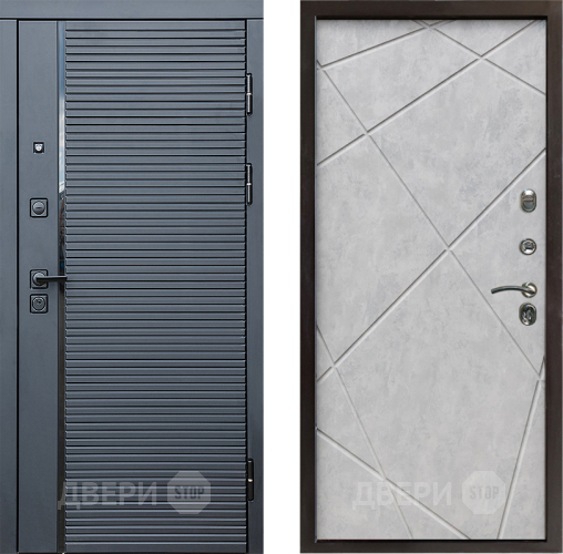 Дверь Престиж Черная Линия Лучи Бетон светлый в Лосино-Петровский