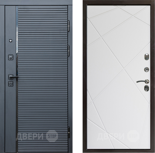 Дверь Престиж Черная Линия Лучи Бетон белый в Лосино-Петровский