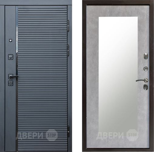 Дверь Престиж Черная Линия Зеркло Пастораль Бетон светлый в Лосино-Петровский