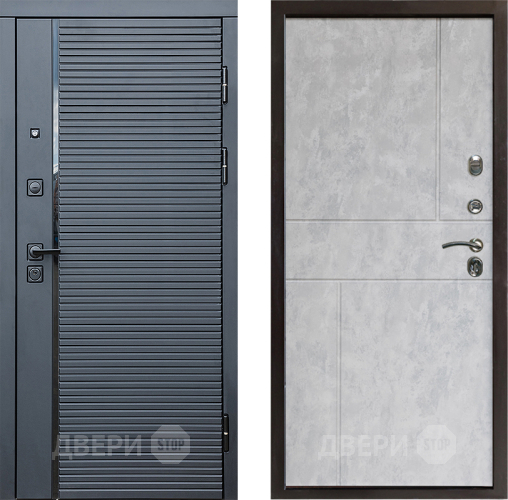 Дверь Престиж Черная Линия Горизонт Бетон светлый в Лосино-Петровский