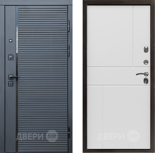 Дверь Престиж Черная Линия Горизонт Бетон белый в Лосино-Петровский