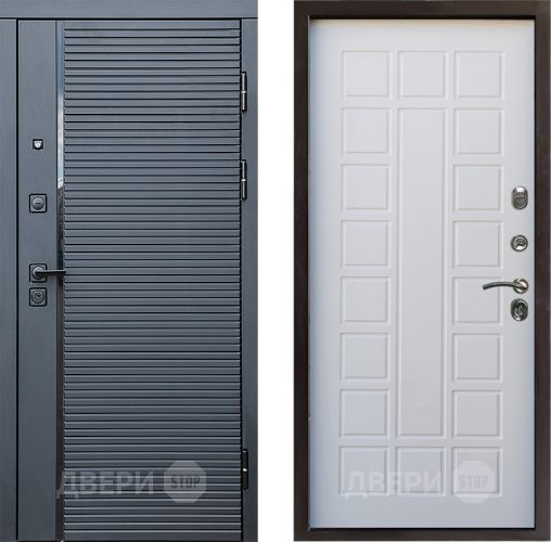 Входная металлическая Дверь Престиж Черная Линия Престиж Белое дерево в Лосино-Петровский