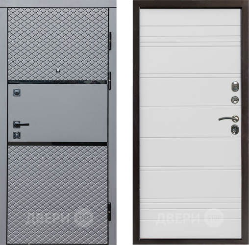 Входная металлическая Дверь Престиж Ромб Line Белый в Лосино-Петровский