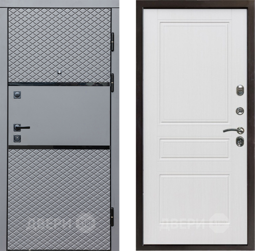 Входная металлическая Дверь Престиж Ромб Классика Белое дерево в Лосино-Петровский