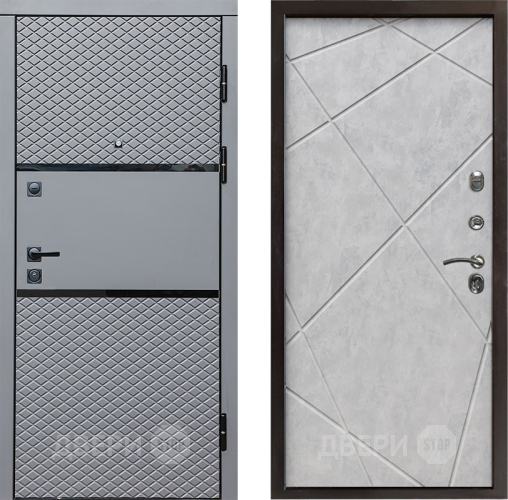 Входная металлическая Дверь Престиж Ромб Лучи Бетон светлый в Лосино-Петровский