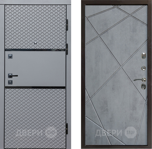 Входная металлическая Дверь Престиж Ромб Лучи Бетон темный в Лосино-Петровский