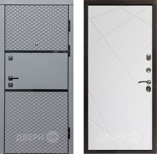 Входная металлическая Дверь Престиж Ромб Лучи Бетон белый в Лосино-Петровский