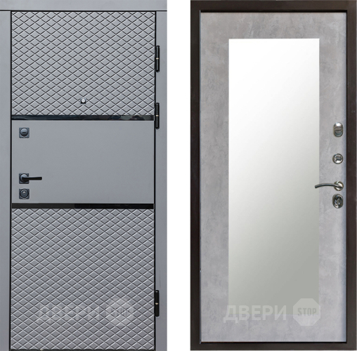 Дверь Престиж Ромб Зеркло Пастораль Бетон светлый в Лосино-Петровский