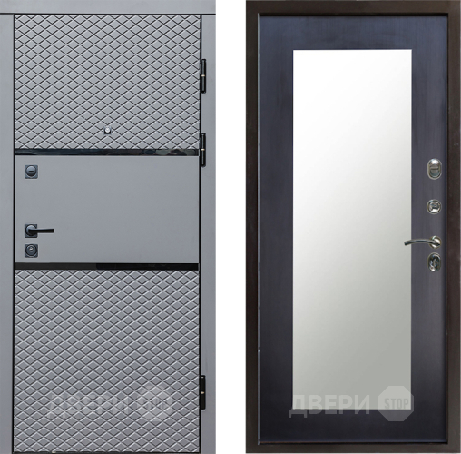 Входная металлическая Дверь Престиж Ромб Зеркло Пастораль Венге в Лосино-Петровский