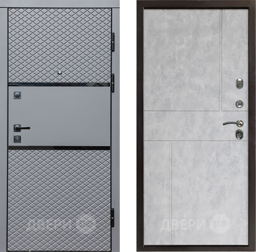 Входная металлическая Дверь Престиж Ромб Горизонт Бетон светлый в Лосино-Петровский