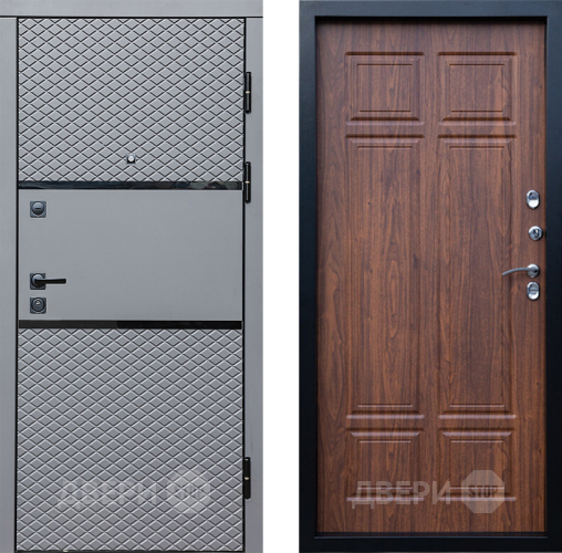 Входная металлическая Дверь Престиж Ромб Премиум Орех темный в Лосино-Петровский