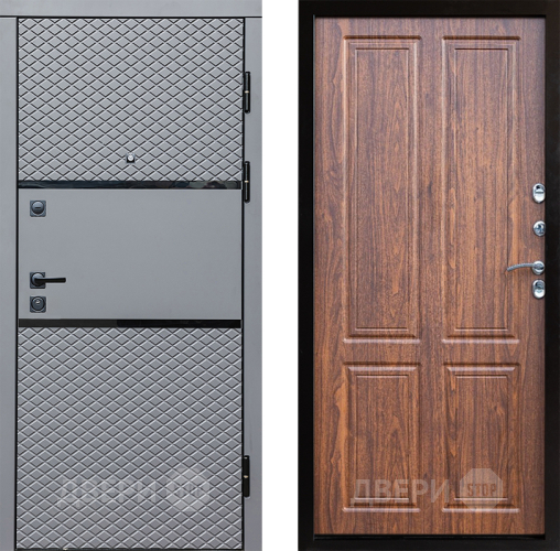 Входная металлическая Дверь Престиж Ромб Премиум Орех светлый в Лосино-Петровский