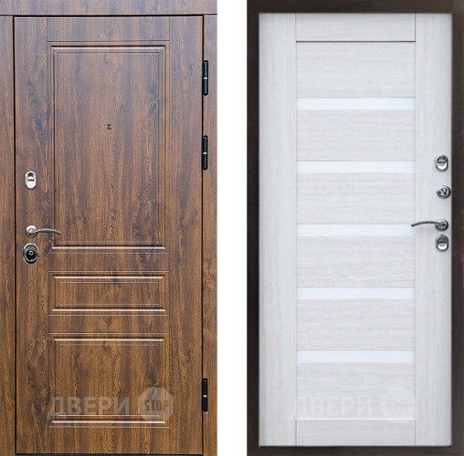 Входная металлическая Дверь Престиж Классика Дуб Царга Лиственница белая в Лосино-Петровский