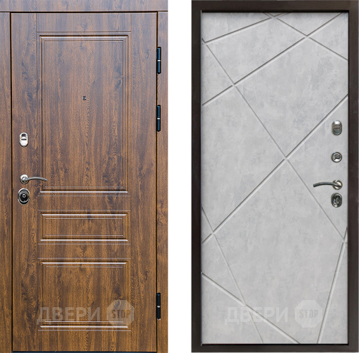 Входная металлическая Дверь Престиж Классика Дуб Лучи Бетон светлый в Лосино-Петровский