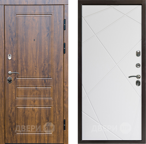 Входная металлическая Дверь Престиж Классика Дуб Лучи Бетон белый в Лосино-Петровский