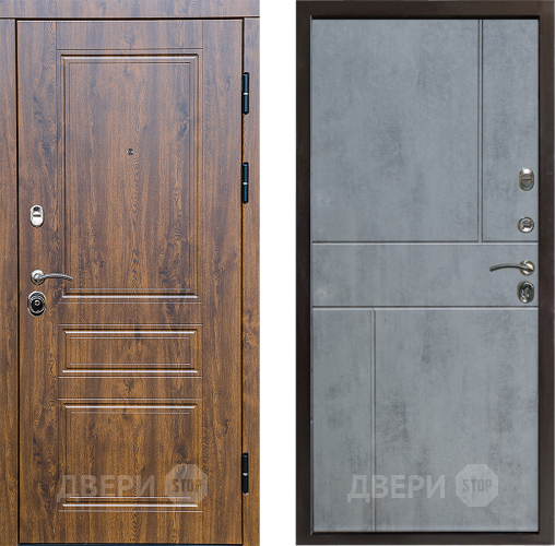 Входная металлическая Дверь Престиж Классика Дуб Горизонт Бетон темный в Лосино-Петровский