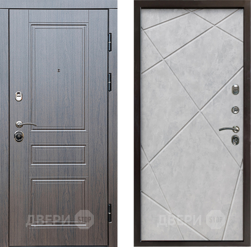 Входная металлическая Дверь Престиж Классика Венге Лучи Бетон светлый в Лосино-Петровский