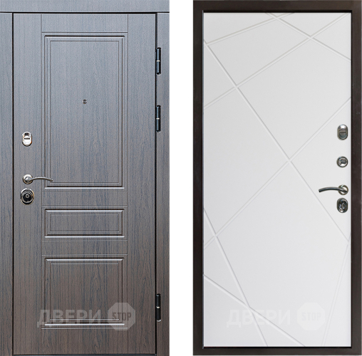 Входная металлическая Дверь Престиж Классика Венге Лучи Бетон белый в Лосино-Петровский