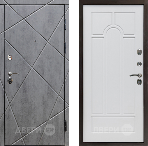 Входная металлическая Дверь Престиж Лучи Арка Белое дерево в Лосино-Петровский