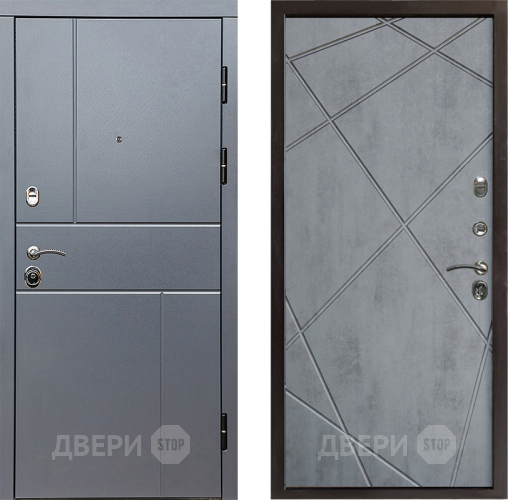 Входная металлическая Дверь Престиж Горизонт Грэй Лучи Бетон темный в Лосино-Петровский