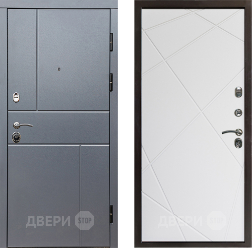 Входная металлическая Дверь Престиж Горизонт Грэй Лучи Бетон белый в Лосино-Петровский