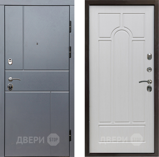 Входная металлическая Дверь Престиж Горизонт Грэй Арка Лиственница белая в Лосино-Петровский