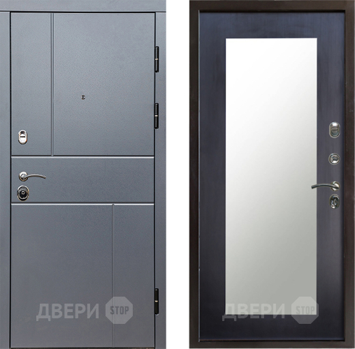 Входная металлическая Дверь Престиж Горизонт Грэй Зеркло Пастораль Венге в Лосино-Петровский
