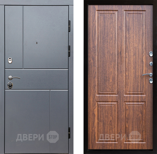 Входная металлическая Дверь Престиж Горизонт Грэй Премиум Орех светлый в Лосино-Петровский