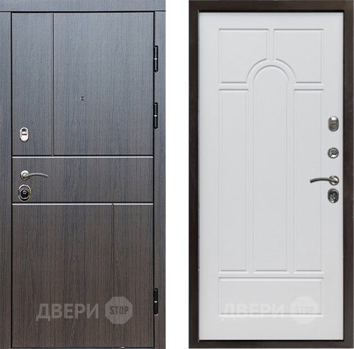 Входная металлическая Дверь Престиж Горизонт Венге Арка Белое дерево в Лосино-Петровский